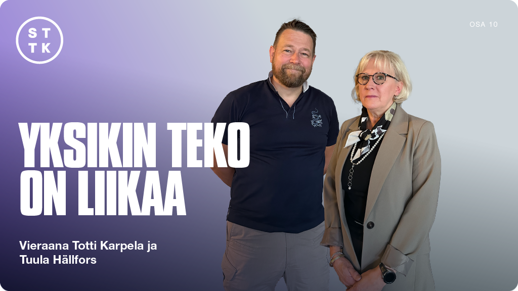 Podcastin vieraat Totti Karpela ja Tuula Hällfors-Laaksonen